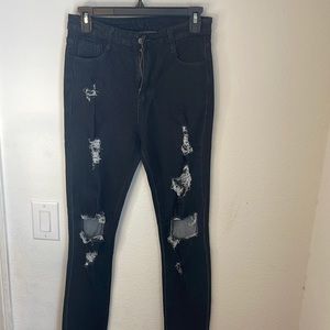 Black Ripped Jeans Ultimate Stretch For Supreme Fit